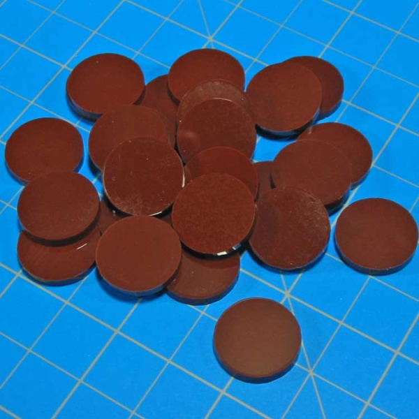 18mm Circular Game Tokens, Brown (25) - SPECIAL ORDER!