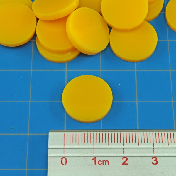 18mm Circular Game Tokens, Gold (25) - SPECIAL ORDER!