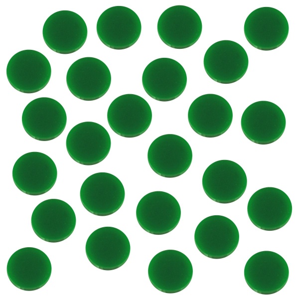 18mm Circular Game Tokens, Green (25) - SPECIAL ORDER!