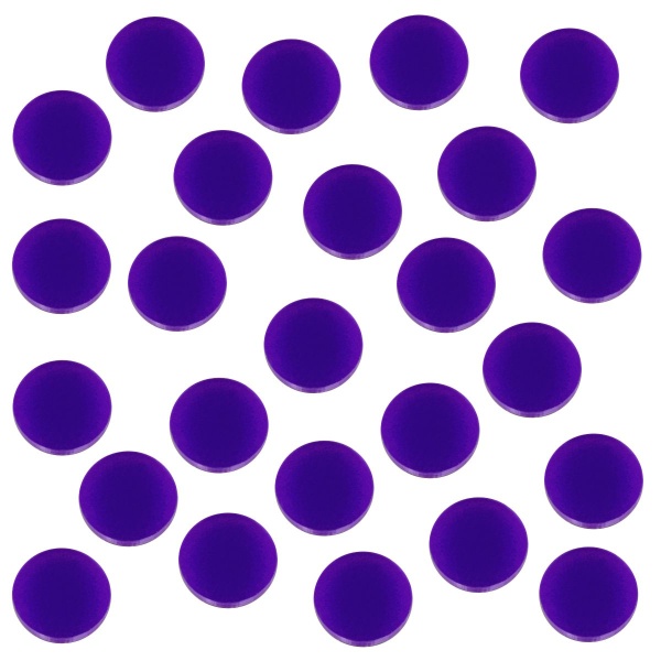 18mm Circular Game Tokens, Purple (25) - SPECIAL ORDER!