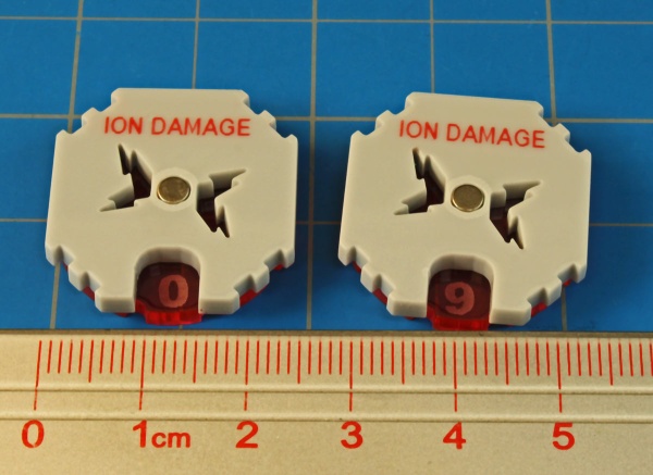 Space Fighter Ion Damage Dials, Fluorescent Pink & Grey (2) - SPECIAL ORDER!