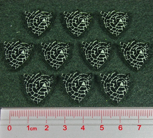 Dragon Wing Armor Tokens, Translucent Grey (10) - SPECIAL ORDER!