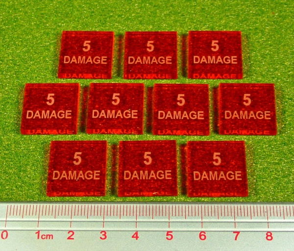 5-Damage Tokens, Fluorescent Amber (10)