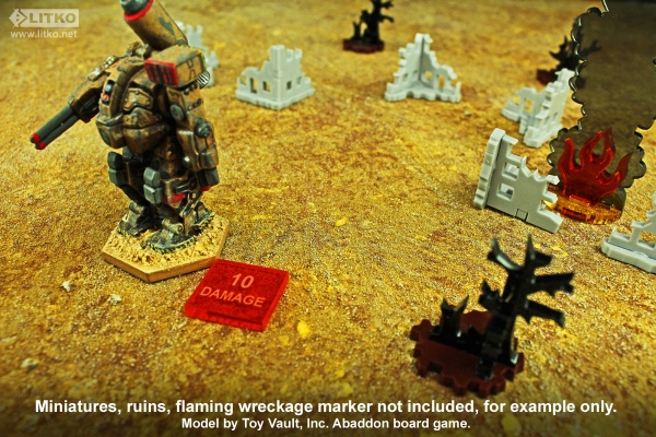 10-Damage Tokens, Fluorescent Amber (10)