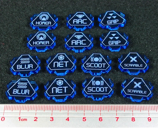 Weapon Effect Token Set, GoA, Fluorescent Blue (14) - SPECIAL ORDER!