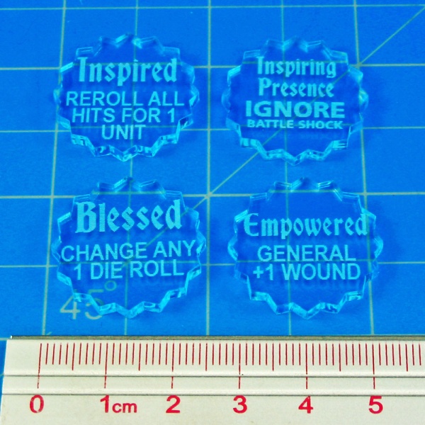 Heroic Triumph Token Set, AoS: 1st Ed, Transparent Light Blue (4)