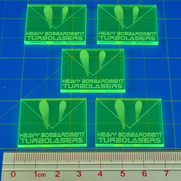 Space Fighter Turbolasers Tokens, Fluorescent Green (5) - SPECIAL ORDER!