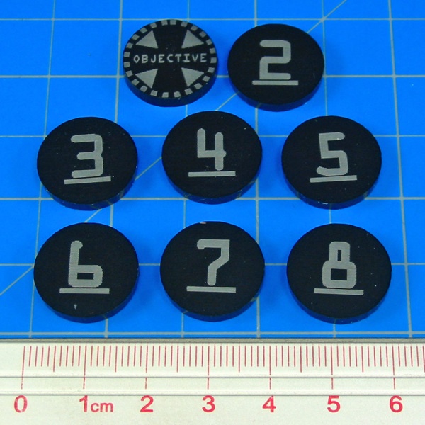 Terminator Objective Tokens 1-8, Black (8) - SPECIAL ORDER!