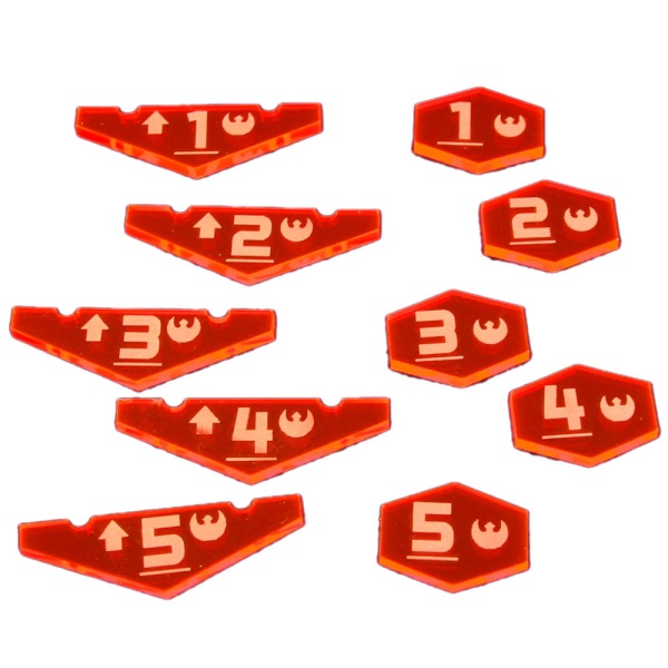 Space Fighter Rebel Place Holder Token Set #1-5, Fluorescent Pink (10) - SPECIAL ORDER!