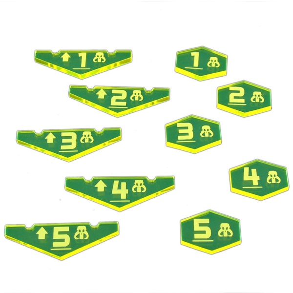 Space Fighter Scum Place Holder Token Set #1-5, Fluorescent Yellow (10) - SPECIAL ORDER!