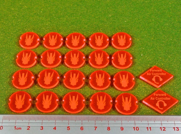 Dropzone United Faction Battle Group Tokens, Fluorescent Orange (22)