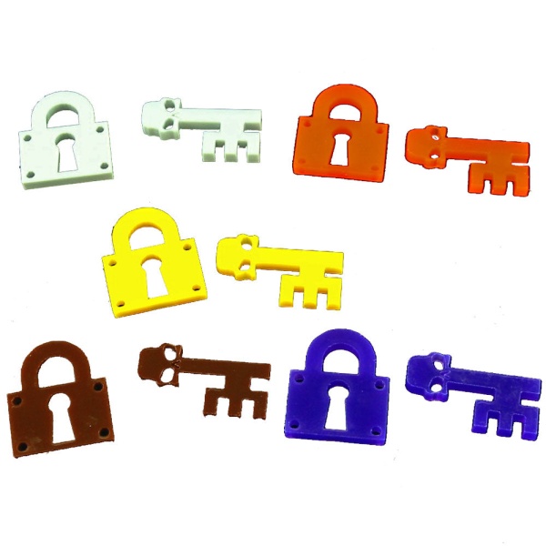 Lock and Key Tokens, Multi-Color (10) - SPECIAL ORDER!