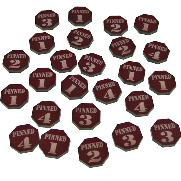 Pinned Token Set, Numbers 1-4, Translucent Red (25) - SPECIAL ORDER!