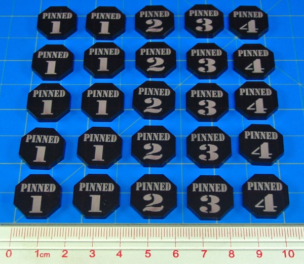 Pinned Token Set, Numbers 1-4, Translucent Red (25) - SPECIAL ORDER!