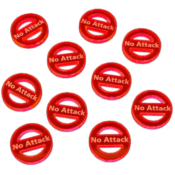 No Attack Tokens, Fluorescent Pink (10) - SPECIAL ORDER!