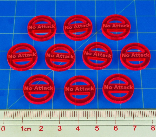 No Attack Tokens, Fluorescent Pink (10) - SPECIAL ORDER!