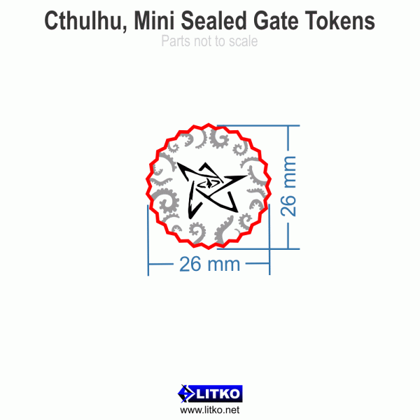 Cthulhu Mini Sealed Gate Tokens, Fluorescent Blue (10)