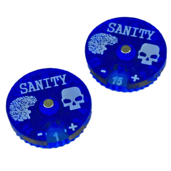 Cthulhu Sanity Dials, Fluorescent Blue & Translucent Blue (2) - SPECIAL ORDER!