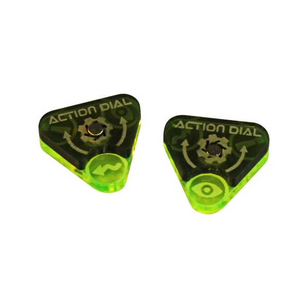 Space Fighter Action Dials, Fluorescent Green & Translucent Grey (2) - SPECIAL ORDER!