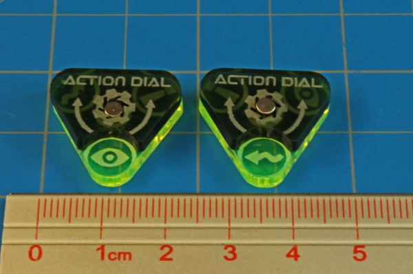 Space Fighter Action Dials, Fluorescent Green & Translucent Grey (2) - SPECIAL ORDER!