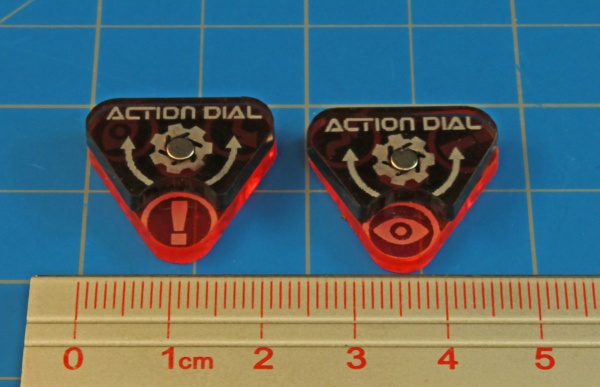 Space Fighter Action Dials, Fluorescent Pink & Translucent Grey (2) - SPECIAL ORDER!