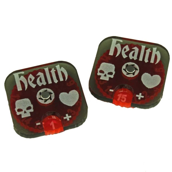 Dungeon Health Dials, Translucent Grey and Fluorescent Pink (2) - SPECIAL ORDER!