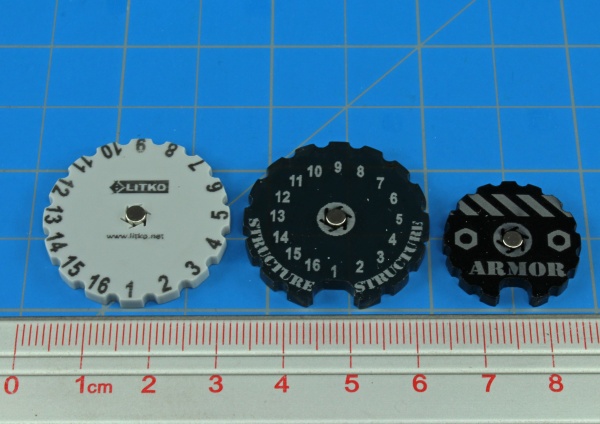 Armor & Structure Dial Kit, BT: Alpha, Black & Grey - SPECIAL ORDER!