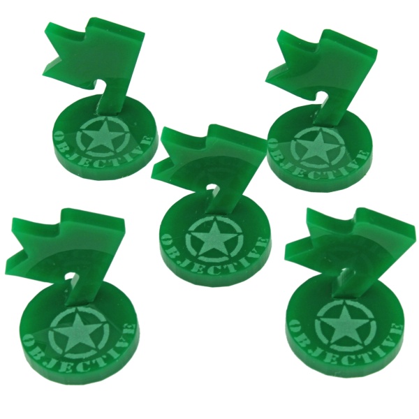 WWII American Mini Objective Markers, Green (5) - SPECIAL ORDER!