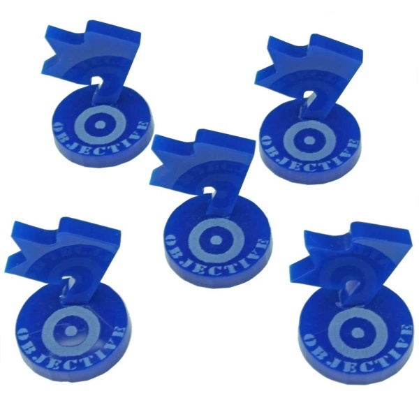 WWII British Mini Objective Markers, Blue (5) - SPECIAL ORDER!