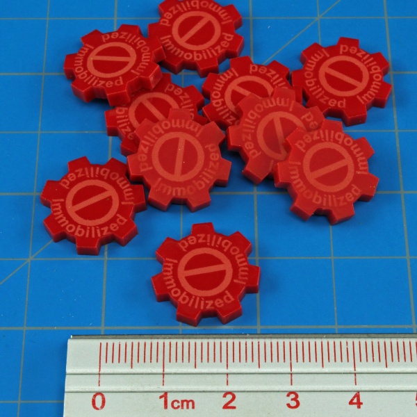 Immobilized Gear Tokens, Red  (10) - SPECIAL ORDER!