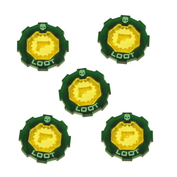 Armageddon Loot Token Set, Transparent Yellow & Translucent Green (5) - SPECIAL ORDER!