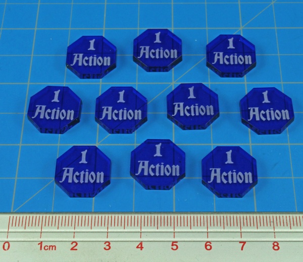 FG: 1-Action Tokens, Translucent Blue (10)