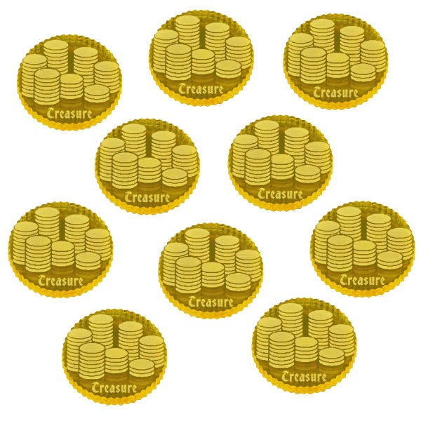 Treasure Tokens, Transparent Yellow (10) - SPECIAL ORDER!