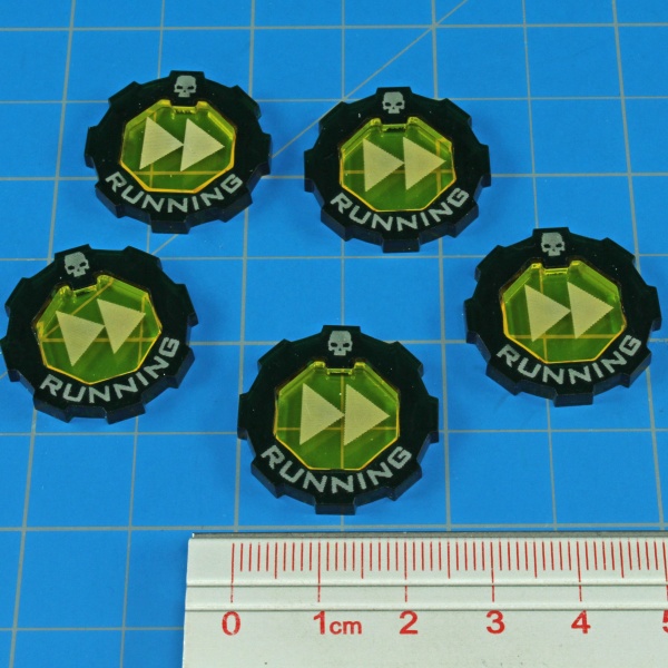 Armageddon Running Token Set, Transparent Yellow & Translucent Green (5) - SPECIAL ORDER!