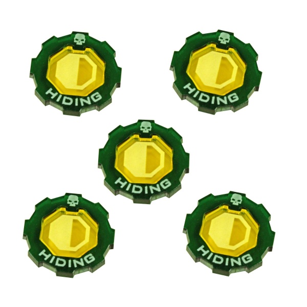 Armageddon Hiding Token Set, Transparent Yellow & Translucent Green (5) - SPECIAL ORDER!