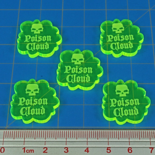 Poison Cloud Tokens, Fluorescent Green (5) - SPECIAL ORDER!