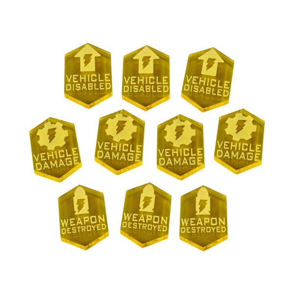 Vehicle Combat Token Set, SW: Legion, Transparent Yellow  (10) - SPECIAL ORDER!