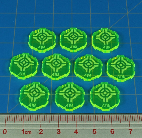 Aim Tokens,, SW: Legion, Fluorescent Green (10) - SPECIAL ORDER!