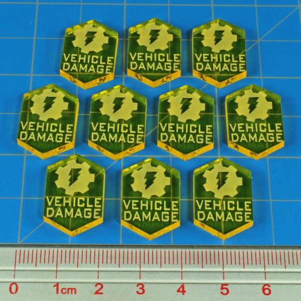 Vehicle Damage Tokens, SW: Legion, Transparent Yellow (10) - SPECIAL ORDER!