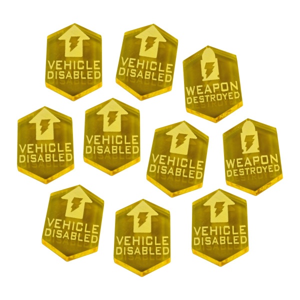 Vehicle Disabled Tokens, SW: Legion, Transparent Yellow (10) - SPECIAL ORDER!