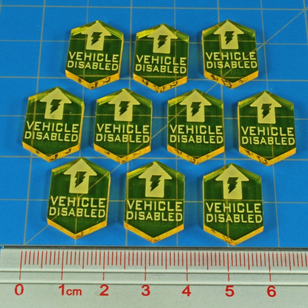 Vehicle Disabled Tokens, SW: Legion, Transparent Yellow (10) - SPECIAL ORDER!