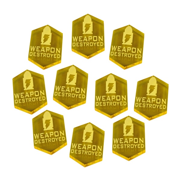 Weapon Destroyed Tokens, SW: Legion, Transparent Yellow (10) - SPECIAL ORDER!