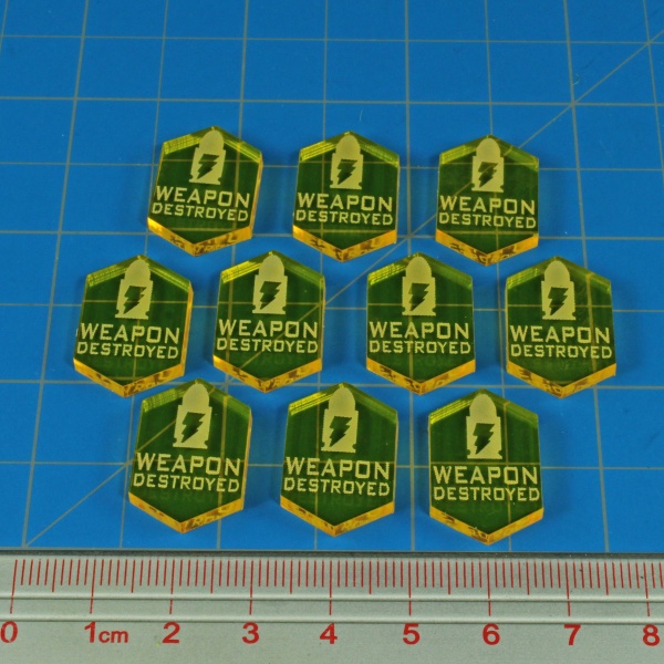 Weapon Destroyed Tokens, SW: Legion, Transparent Yellow (10) - SPECIAL ORDER!