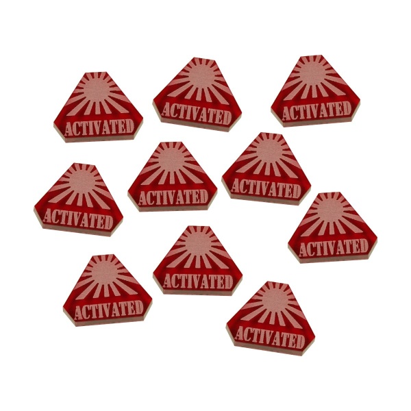 WWII Japanese Activated Tokens, Translucent Red (10)