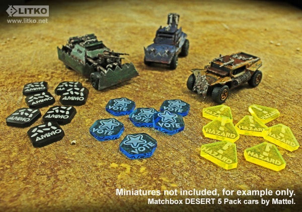 Gaslands Token Set, Multi-Colored (50) - SPECIAL ORDER!