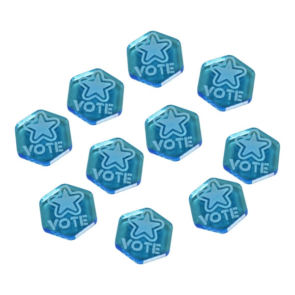 Gaslands Vote Tokens, Fluorescent Blue (10) - SPECIAL ORDER!