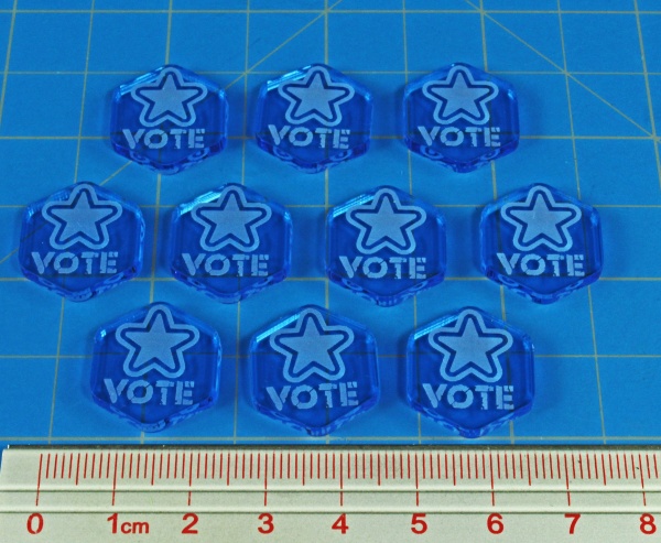 Gaslands Vote Tokens, Fluorescent Blue (10) - SPECIAL ORDER!