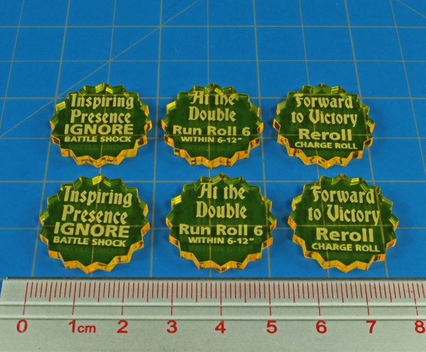 Command Ability Token Set, AoS: 2nd Ed, Transparent Yellow (6) - SPECIAL ORDER!