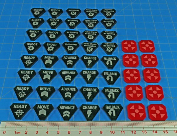 Combat Token Set, WH:KT, Translucent Green & Red (50) - SPECIAL ORDER!