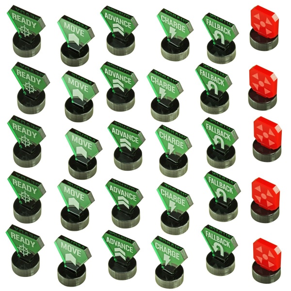 Combat Mega-Marker Set, WH:KT, Translucent Green & Red (30) - SPECIAL ORDER!